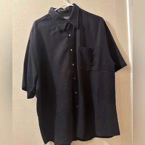 VINTAGE 90s Solid Black Short Sleeve Men’s Shirt